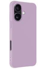 BASEY. Hoes Geschikt voor iPhone 16 Plus Hoesje Siliconen Back Cover Case Met 2x Screenprotector - Hoesje Geschikt voor iPhone 16 Plus Hoes Cover Hoesje - Lila