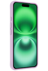 BASEY. Hoes Geschikt voor iPhone 16 Plus Hoesje Siliconen Back Cover Case Met 2x Screenprotector - Hoesje Geschikt voor iPhone 16 Plus Hoes Cover Hoesje - Lila