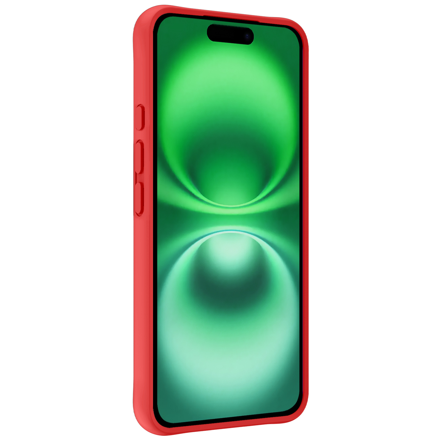 BASEY. Hoes Geschikt voor iPhone 16 Plus Hoesje Siliconen Back Cover Case Met 2x Screenprotector - Hoesje Geschikt voor iPhone 16 Plus Hoes Cover Hoesje - Rood