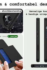 BASEY. Hoes Geschikt voor iPhone 16 Hoesje Hard Case Met Pas Houder Met Screenprotector - Hoesje Geschikt voor iPhone 16 Hoes Shockproof Hard Cover Met Kaarthouder - Zwart