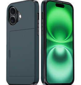 BASEY. BASEY. iPhone 16 Plus Hoesje Pashouder Hard - Donker Blauw