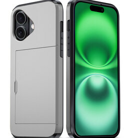 BASEY. BASEY. iPhone 16 Plus Hoesje Pashouder Hard - Grijs