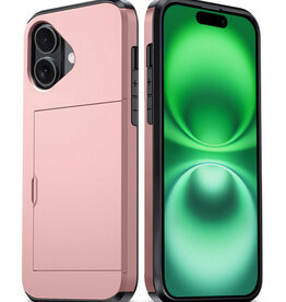 BASEY. BASEY. iPhone 16 Plus Hoesje Pashouder Hard - Rosé Goud
