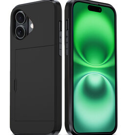 BASEY. BASEY. iPhone 16 Plus Hoesje Pashouder Hard - Zwart