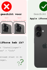 BASEY. Hoes Geschikt voor iPhone 16 Plus Hoesje Hard Case Met Pas Houder Met 2x Screenprotector - Hoesje Geschikt voor iPhone 16 Plus Hoes Shockproof Hard Cover Met Kaarthouder - Zwart