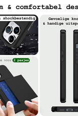 BASEY. Hoes Geschikt voor iPhone 16 Pro Hoesje Hard Case Met Pas Houder Met Screenprotector - Hoesje Geschikt voor iPhone 16 Pro Hoes Shockproof Hard Cover Met Kaarthouder - Zwart