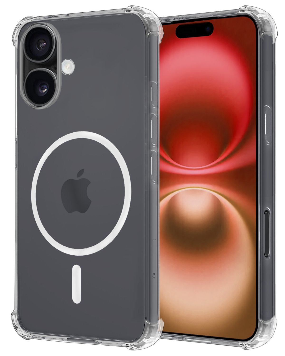 NoXx Hoes Geschikt voor iPhone 16 Hoesje Geschikt voor Magsafe Hoesje Cover Shock Proof Case - Transparant