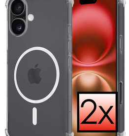 NoXx NoXx iPhone 16 Magsafe Hoesje - Transparant - 2 PACK