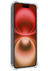 NoXx Hoes Geschikt voor iPhone 16 Hoesje Pasjeshouder Cover Shock Proof Case Siliconen Hoes Met Kaarthouder Met 2x Screenprotector - Transparant