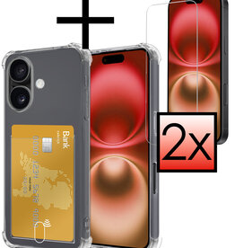 NoXx NoXx iPhone 16 Plus Hoesje Pashouder Met 2x Screenprotector