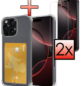 NoXx NoXx iPhone 16 Pro Hoesje Pashouder Met 2x Screenprotector
