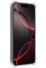 NoXx Hoes Geschikt voor iPhone 16 Pro Max Hoesje Pasjeshouder Cover Shock Proof Case Siliconen Hoes Met Kaarthouder - Transparant