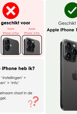 NoXx Hoes Geschikt voor iPhone 16 Pro Max Hoesje Pasjeshouder Cover Met Koord Shock Proof Case Siliconen Hoes Met Telefoonkoord en Kaarthouder Met 2x Screenprotector - Transparant