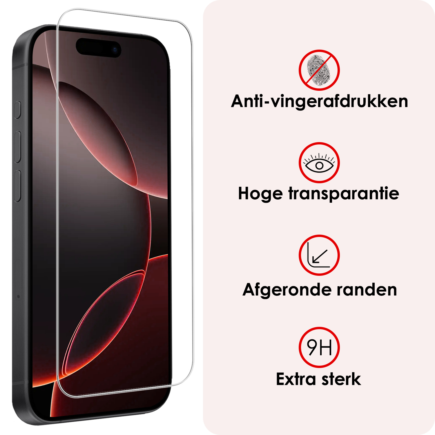 NoXx Hoes Geschikt voor iPhone 16 Pro Max Hoesje Pasjeshouder Cover Met Koord Shock Proof Case Siliconen Hoes Met Telefoonkoord en Kaarthouder Met 2x Screenprotector - Transparant