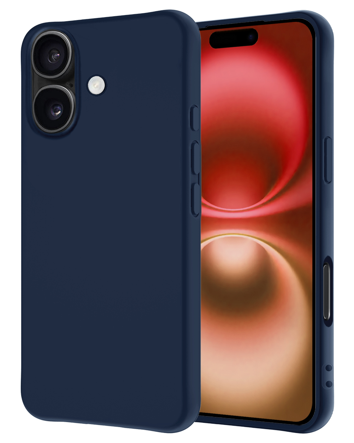 NoXx Hoes Geschikt voor iPhone 16 Hoesje Cover Siliconen Back Case Hoes - Donkerblauw