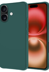 NoXx Hoes Geschikt voor iPhone 16 Hoesje Cover Siliconen Back Case Hoes - Donkergroen