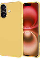 NoXx Hoes Geschikt voor iPhone 16 Hoesje Cover Siliconen Back Case Hoes - Geel