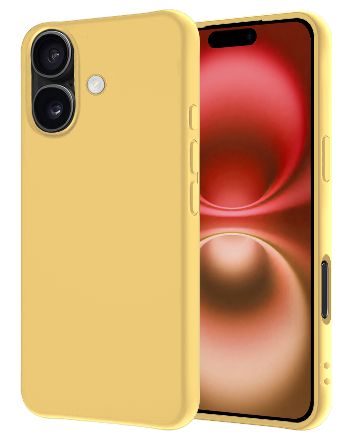 NoXx Hoes Geschikt voor iPhone 16 Hoesje Cover Siliconen Back Case Hoes - Geel