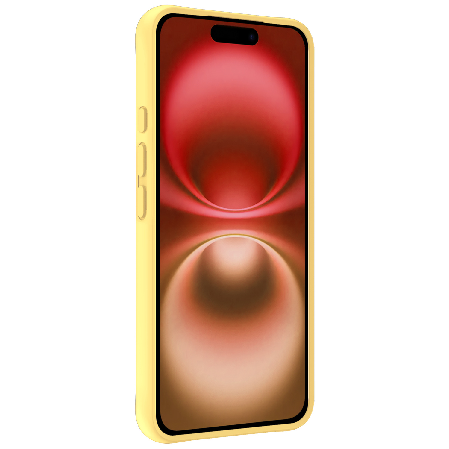 NoXx Hoes Geschikt voor iPhone 16 Hoesje Cover Siliconen Back Case Hoes - Geel