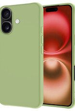 NoXx Hoes Geschikt voor iPhone 16 Hoesje Cover Siliconen Back Case Hoes - Groen