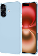 NoXx Hoes Geschikt voor iPhone 16 Hoesje Cover Siliconen Back Case Hoes - Lichtblauw