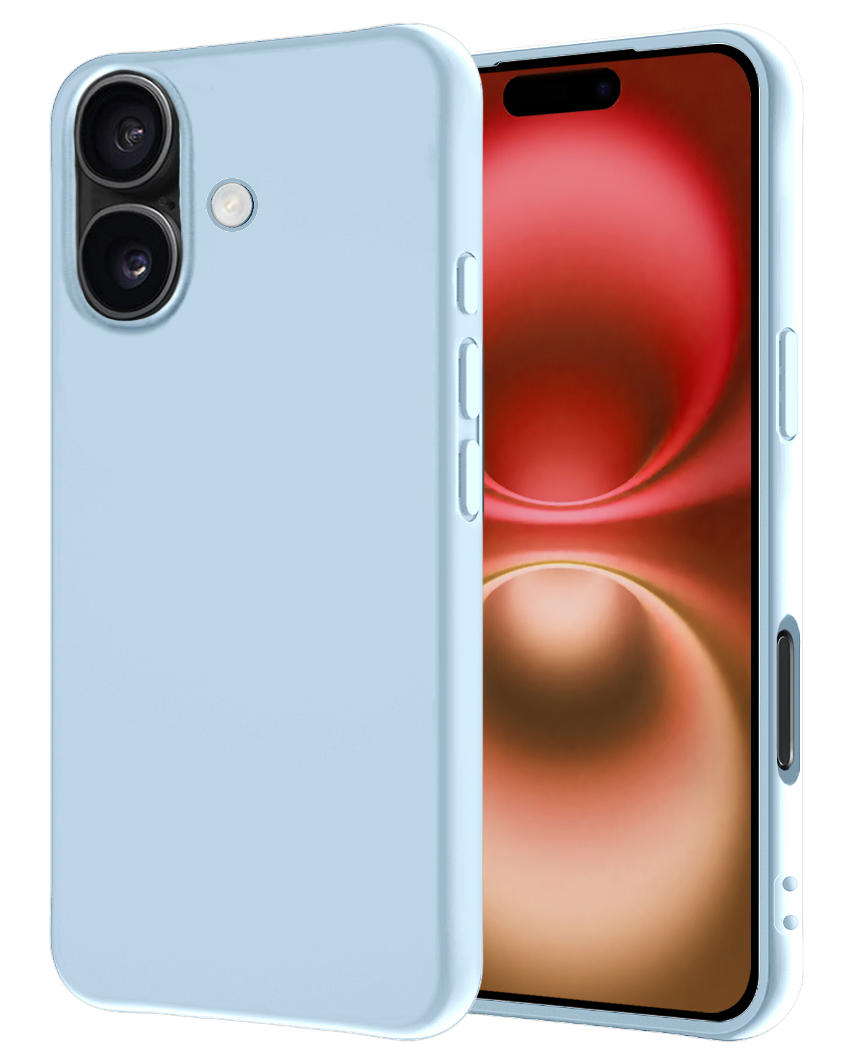 NoXx Hoes Geschikt voor iPhone 16 Hoesje Cover Siliconen Back Case Hoes - Lichtblauw