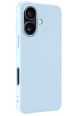 NoXx Hoes Geschikt voor iPhone 16 Hoesje Cover Siliconen Back Case Hoes - Lichtblauw