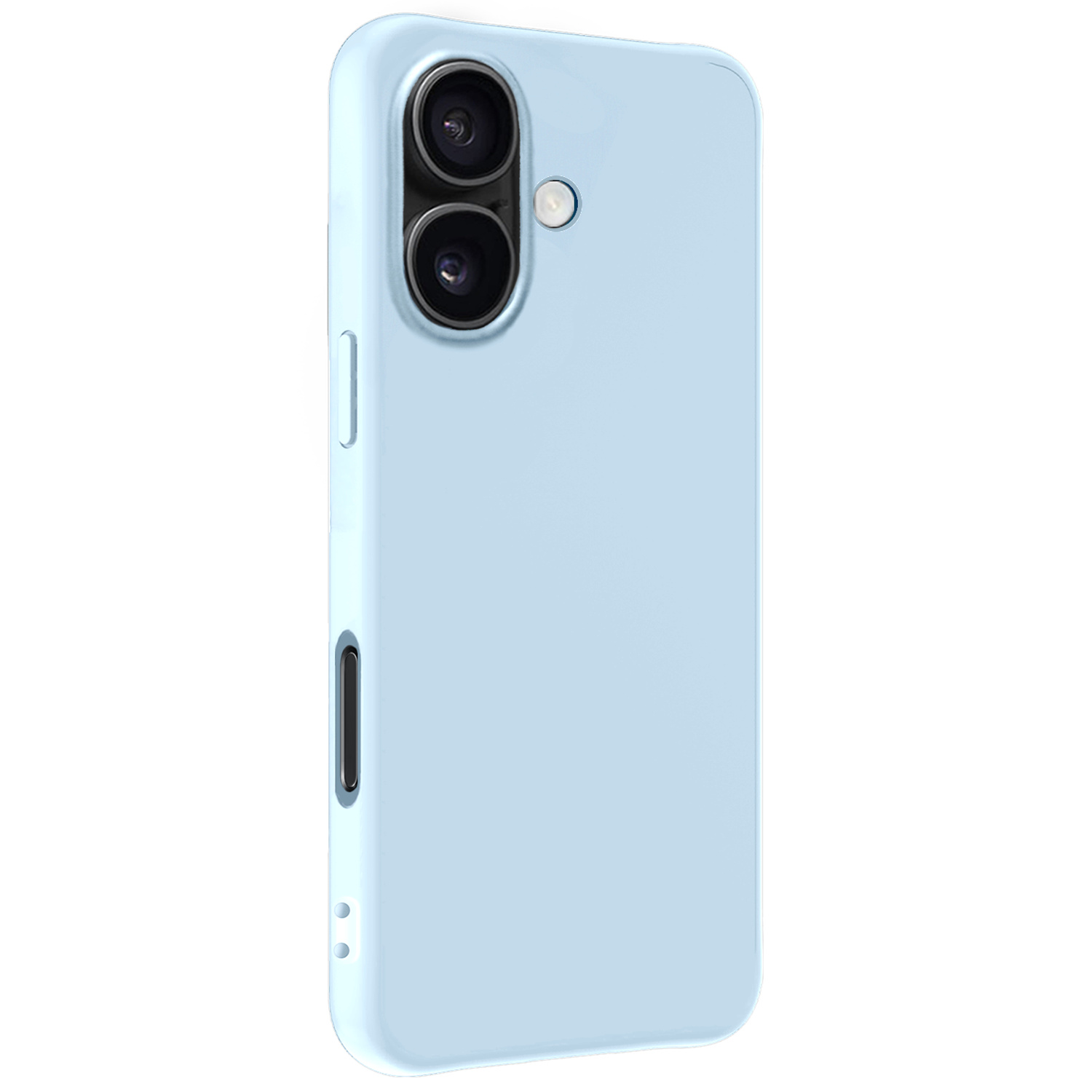NoXx Hoes Geschikt voor iPhone 16 Hoesje Cover Siliconen Back Case Hoes - Lichtblauw