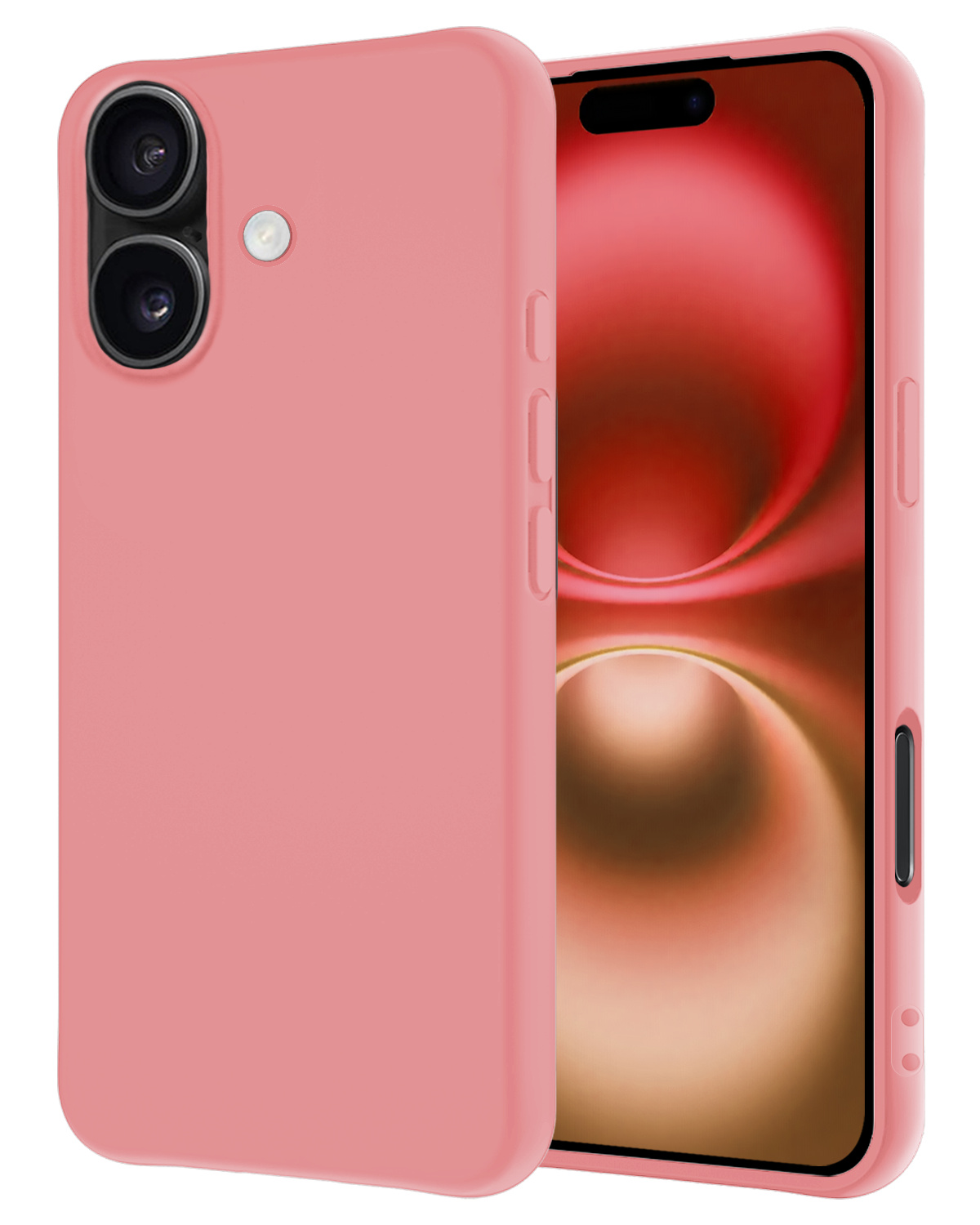 NoXx Hoes Geschikt voor iPhone 16 Hoesje Cover Siliconen Back Case Hoes - Lichtroze