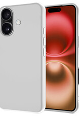 NoXx Hoes Geschikt voor iPhone 16 Hoesje Cover Siliconen Back Case Hoes - Wit