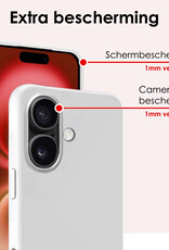 NoXx Hoes Geschikt voor iPhone 16 Hoesje Cover Siliconen Back Case Hoes - Wit