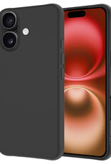 NoXx Hoes Geschikt voor iPhone 16 Hoesje Cover Siliconen Back Case Hoes - Zwart