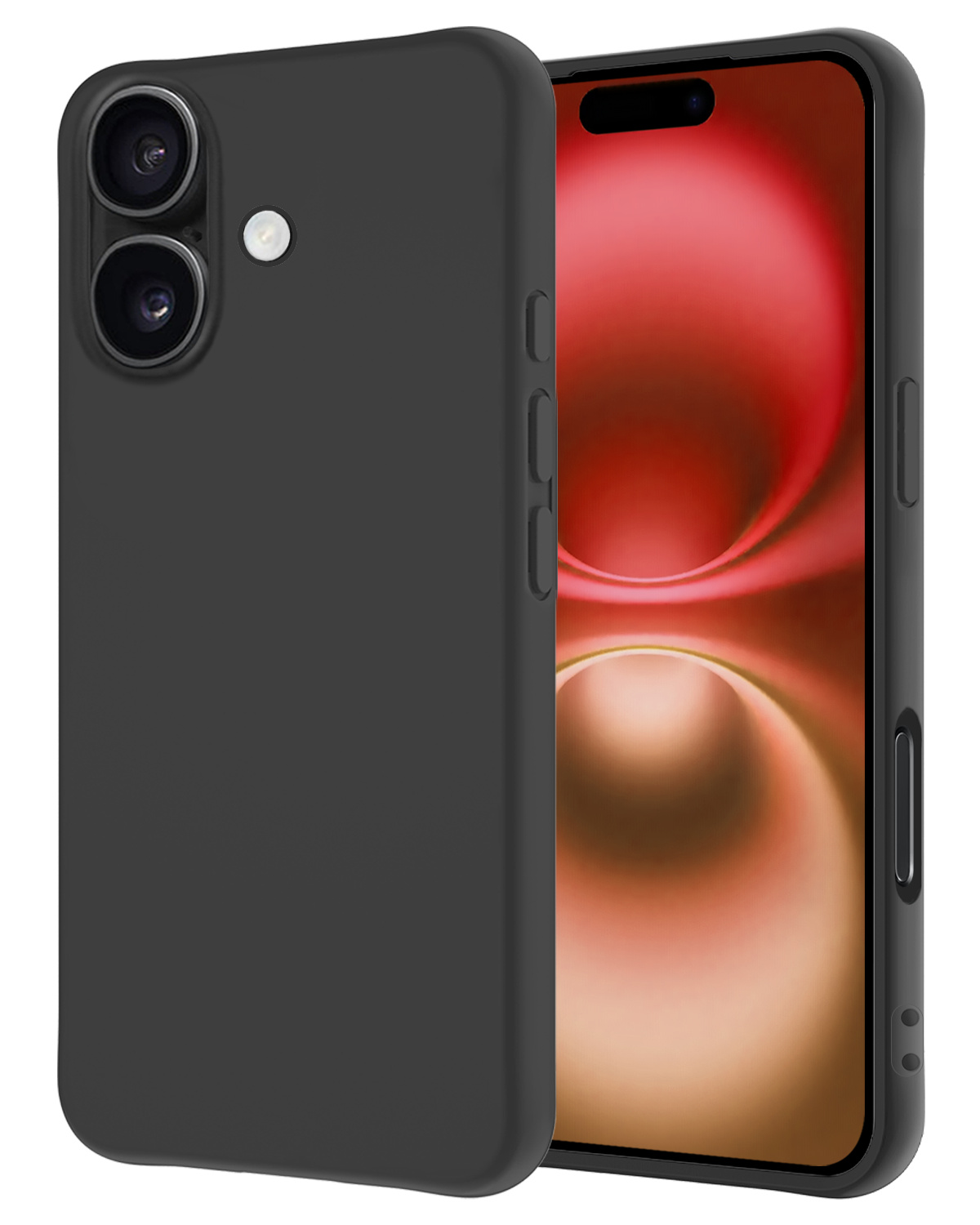 NoXx Hoes Geschikt voor iPhone 16 Hoesje Cover Siliconen Back Case Hoes - Zwart