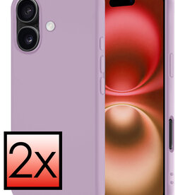 NoXx NoXx iPhone 16 Hoesje Siliconen - Lila - 2 PACK