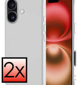 NoXx NoXx iPhone 16 Hoesje Siliconen - Wit - 2 PACK