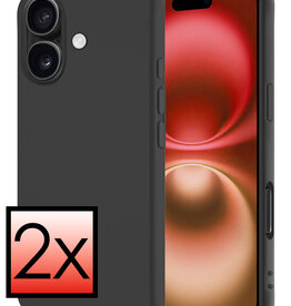 NoXx NoXx iPhone 16 Hoesje Siliconen - Zwart - 2 PACK