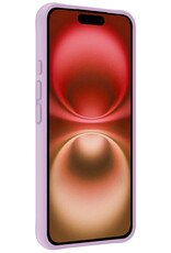 NoXx Hoes Geschikt voor iPhone 16 Hoesje Cover Siliconen Back Case Hoes Met 2x Screenprotector - Lila