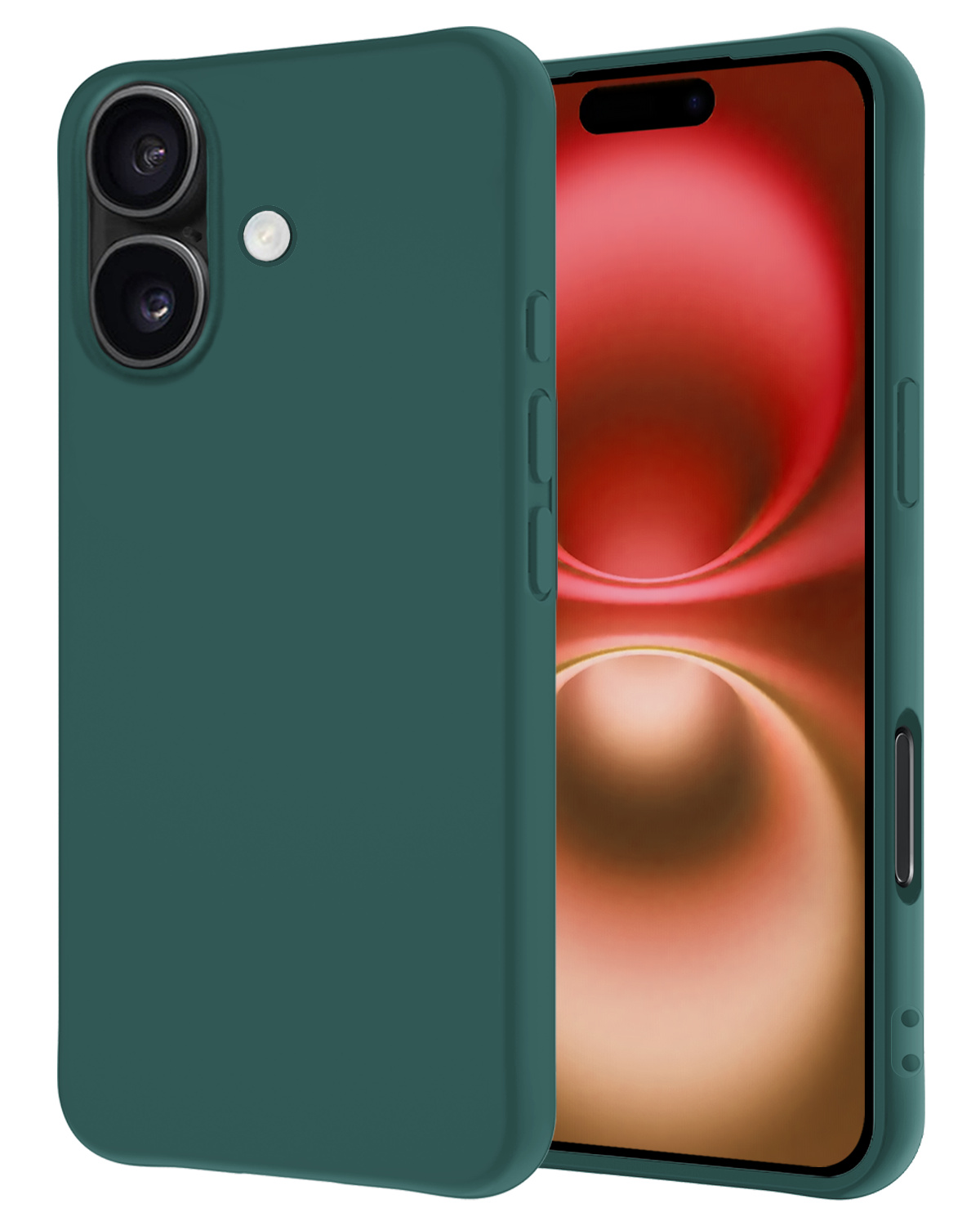 NoXx Hoes Geschikt voor iPhone 16 Plus Hoesje Cover Siliconen Back Case Hoes - Donkergroen