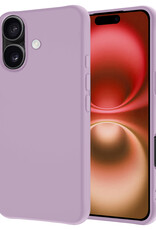 NoXx Hoes Geschikt voor iPhone 16 Plus Hoesje Cover Siliconen Back Case Hoes - Lila