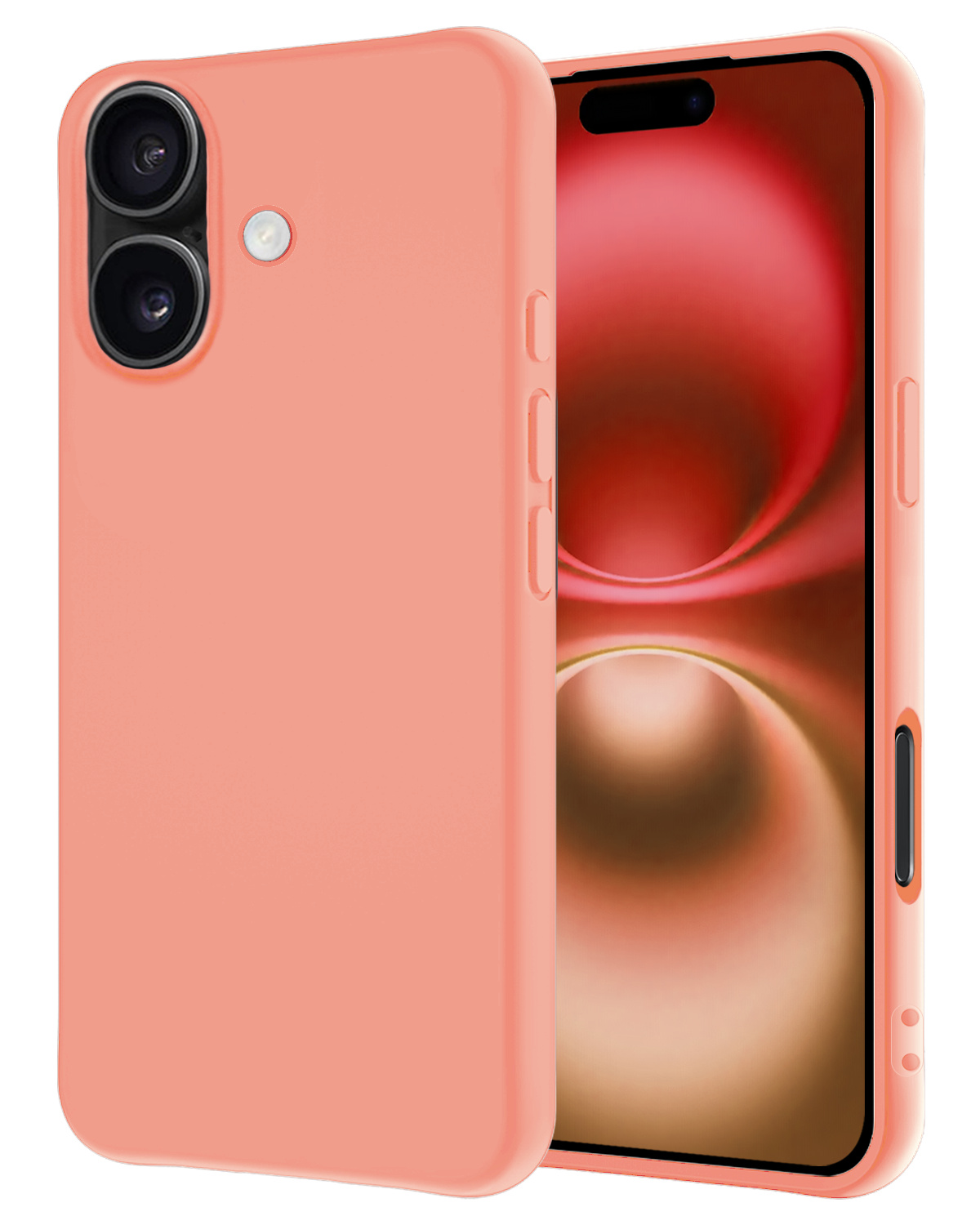 NoXx Hoes Geschikt voor iPhone 16 Plus Hoesje Cover Siliconen Back Case Hoes - Perzik