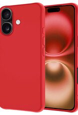 NoXx Hoes Geschikt voor iPhone 16 Plus Hoesje Cover Siliconen Back Case Hoes - Rood