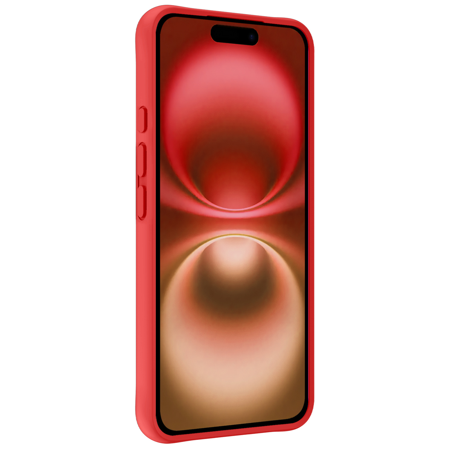 NoXx Hoes Geschikt voor iPhone 16 Plus Hoesje Cover Siliconen Back Case Hoes - Rood