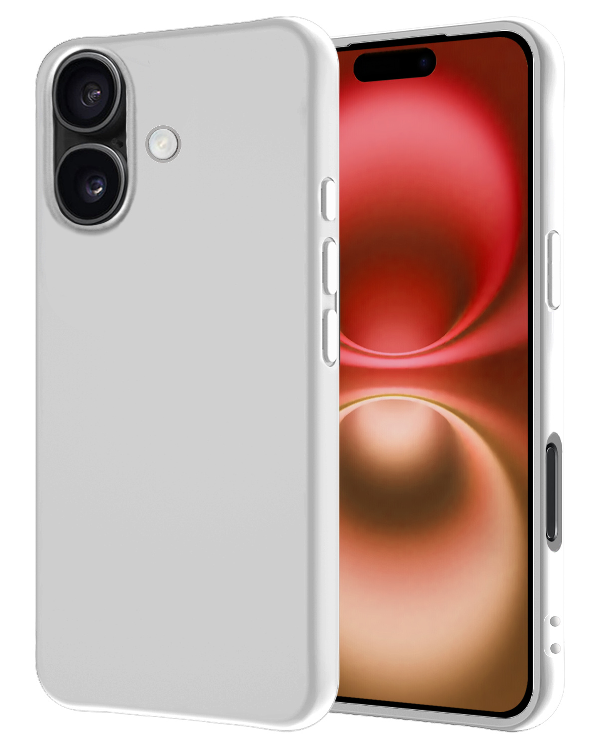 NoXx Hoes Geschikt voor iPhone 16 Plus Hoesje Cover Siliconen Back Case Hoes - Wit