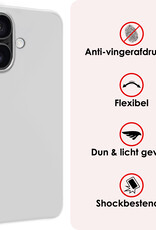 NoXx Hoes Geschikt voor iPhone 16 Plus Hoesje Cover Siliconen Back Case Hoes - Wit