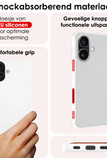 NoXx Hoes Geschikt voor iPhone 16 Plus Hoesje Cover Siliconen Back Case Hoes - Wit
