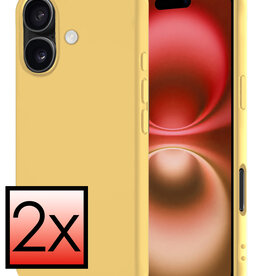 NoXx NoXx iPhone 16 Plus Hoesje Siliconen - Geel - 2 PACK