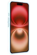NoXx Hoes Geschikt voor iPhone 16 Plus Hoesje Cover Siliconen Back Case Hoes - Lichtblauw - 2x