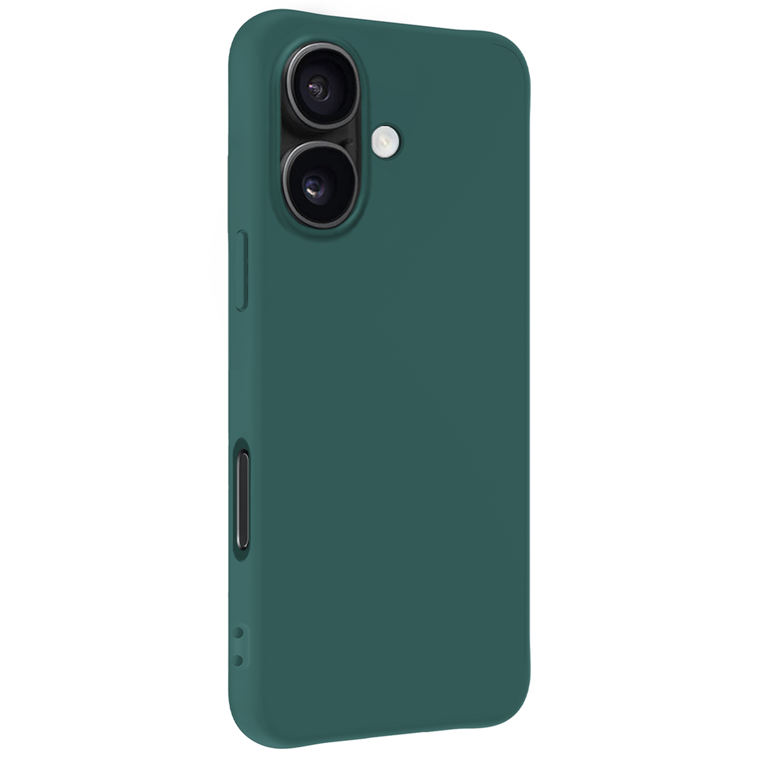 NoXx Hoes Geschikt voor iPhone 16 Plus Hoesje Cover Siliconen Back Case Hoes Met Screenprotector - Donkergroen