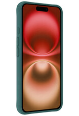 NoXx Hoes Geschikt voor iPhone 16 Plus Hoesje Cover Siliconen Back Case Hoes Met Screenprotector - Donkergroen