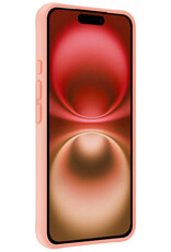 NoXx Hoes Geschikt voor iPhone 16 Plus Hoesje Cover Siliconen Back Case Hoes Met Screenprotector - Perzik